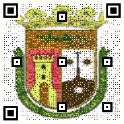 QR fusionado con escudo IES Virgen del Carmen. Enlace web de esta presentación